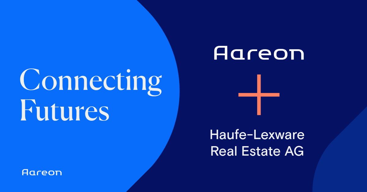 Illustration with logos of Aareon and Haufe-Lexware Real Estate